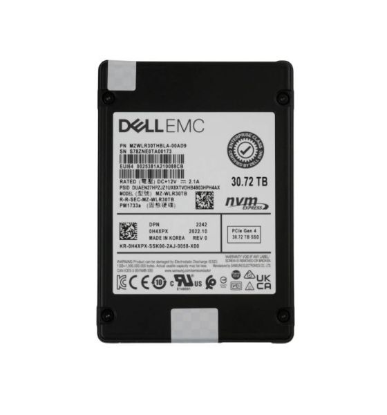 0H4XPX - Dell 30.72TB Read Intensive PCI-Express 4.0 x4 QLC U.2 2.5-Inch Solid State Drive (SSD)