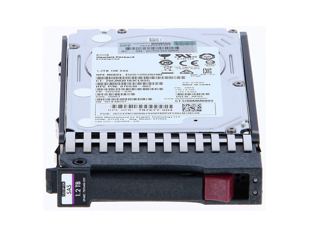 787648-001 - HPE 1.2TB SAS 12Gb/s Hot Swap 10000RPM 2.5-inch Internal Hard Drive with Tray for MSA 1040 2040 2050 2000 2000i and P2000