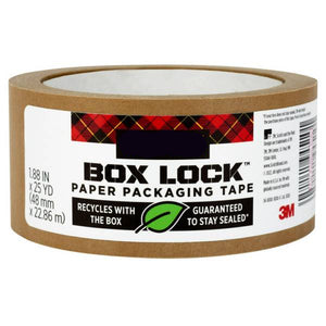 Roll of Scotch Box Lock paper packaging tape on a white background