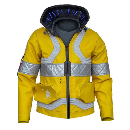 Men's Yellow Cyberpunk Faux Leather Jacket