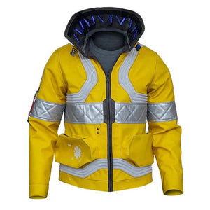 Men's Yellow Cyberpunk Faux Leather Jacket