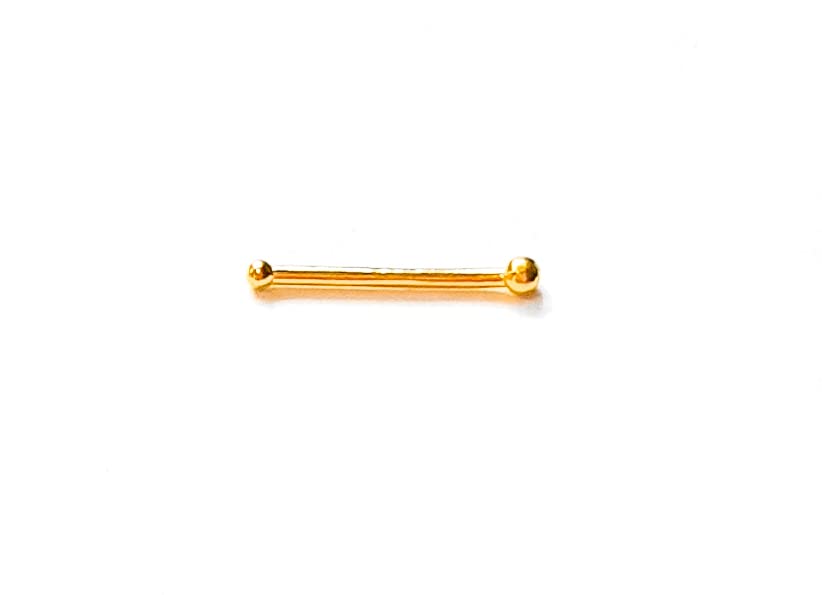 MoonliDesigns Nose Stud Gold 1mm-Tiny Nose Bone Stud Piercing-Tiny Ball Nose Bone Gold 22 Gauge