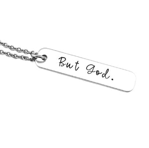 But God. Hand Stamped Christian Necklace, Faith Gift, Faith Based Necklace, Bible Study Gift, Bible Verse Jewelry, Encouragement Gift