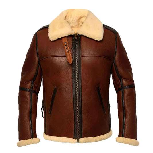Men's Brown Aviator B3 Bomber Leather Jacket
