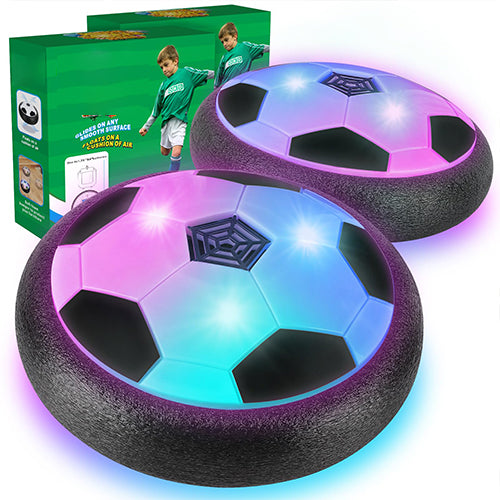2 Pack Hover Soccer Ball with 8 Pcs Batteries, Air Floating Soccer Toy with LED Lights and Foam Bumper, Indoor Games for Kids 4-8-12, Toys Gifts for 3 4 5 6 7 8 9 Year Old Boys Girls