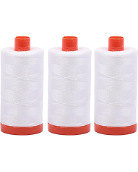 3-Pack “ Aurifil 50Wt “ Natural White, Solid “ Mako Cotton Thread “ 1422Yds Each “ Mk50-2021
