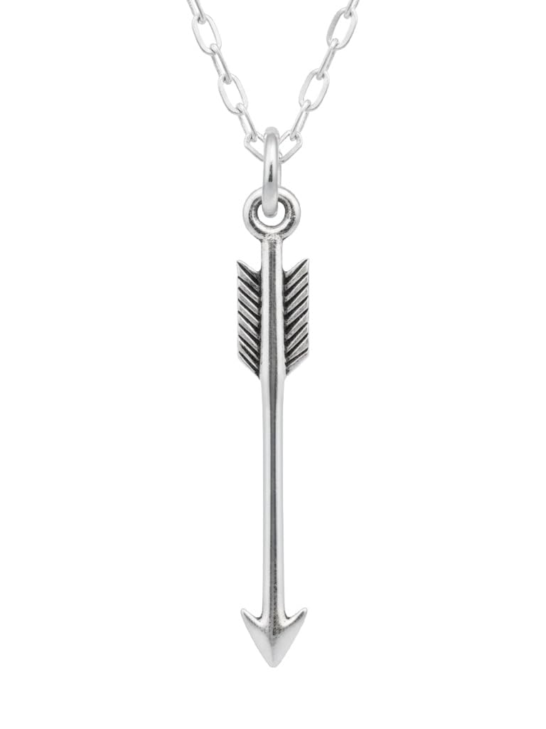 EnCharmed Sterling Silver Arrow Archery Charm Necklace, Shooting Sport Pendant Jewelry