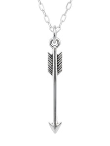 EnCharmed Sterling Silver Arrow Archery Charm Necklace, Shooting Sport Pendant Jewelry