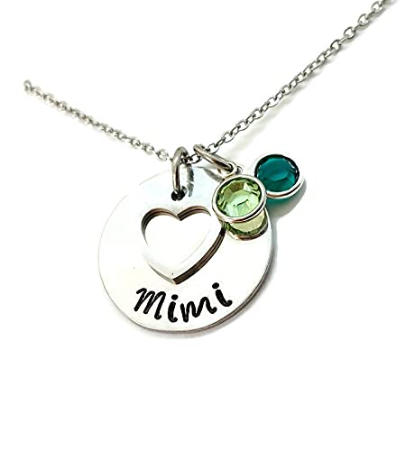 Mimi Necklace, Birthstone Jewelry, Personalized Crystals, Custom Grandma, Grandkids