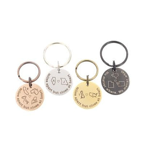 Miles Apart Keychain - Moving Gift - Long Distance Relationship - Deployment - Engraved 1 Inch Disc - Choose States Initials - DGR-25mm