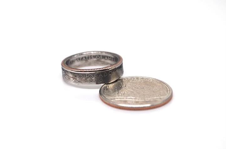 State Custom Coin Ring HandMade Genuine Quarter Jewelry