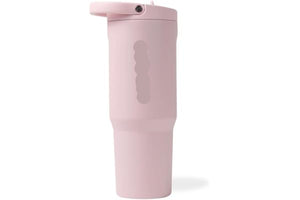 HydroJug Sport - Stainless Steel Tumbler with Straw, Vacuum Insulated, 32oz Leakproof Water Bottle, Ergonomic Design, Reusable, Dishwasher Safe, Rubber Base, Durable for Gym or Outdoors, Pink Sand