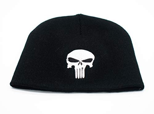 Embroidered Punisher Beanie Hat - Skull Cap