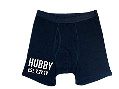 Custom Groom Gift Funny Honeymoon Gift for Husband Hubby Men's Boxers Bachelor Gift