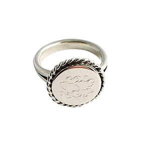 The Personal Exchange Nautical Rope Monogram Sterling Silver Ring