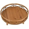 Boho Rattan Wicker Round Plant Stand, Rustic Farmhouse Natural Plant Stand, Circle Plant Pedestal for Home Kitchen Office Display, Z240612