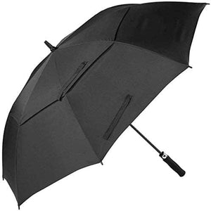 Extra Large Men Black Business Umbrella, 78 Inch Double Layer Golf Long-Pole Umbrella, Diameter 180Cm, Rain Wind