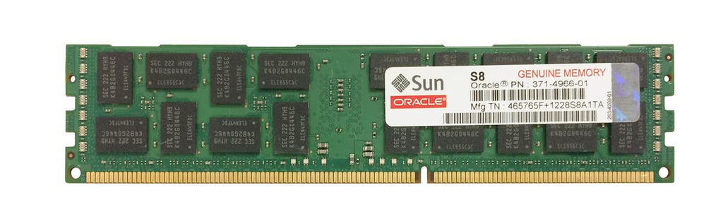 371-4966 - Sun 8GB 1333MHz DDR3 PC3-10600 ECC Registered CL9 240-Pin DIMM 1.35V (LV) Dual Rank x4 Memory Module