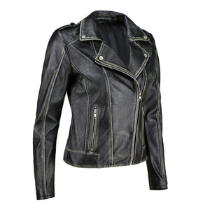 Vesper Modern Utility Leather Jacket for Women