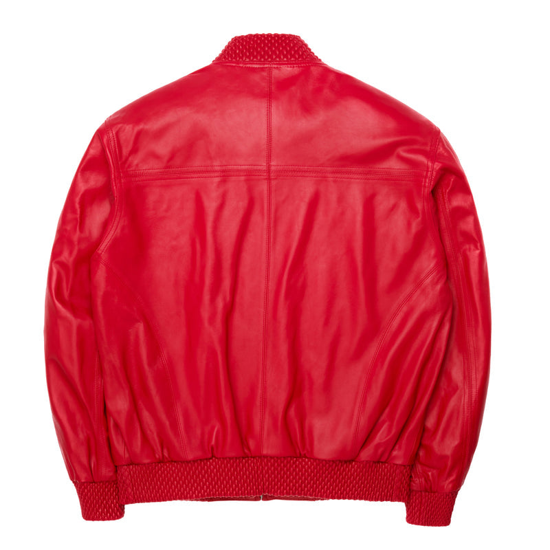 Men's Red Basic Leather jacket