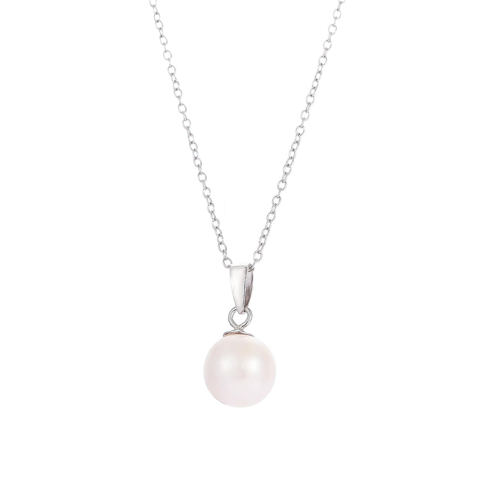 Pearl Vibe White Freshwater Pearl Pendant Necklace for Women - AAA+ Quality Pearl Necklace for Women With 925 Sterling Silver Chain