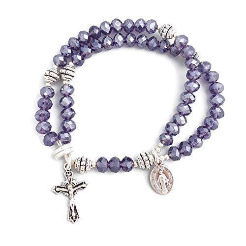 Wrist Rosary Purple Crystal