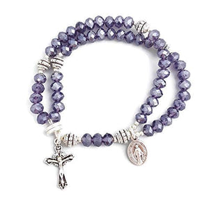 Wrist Rosary Purple Crystal