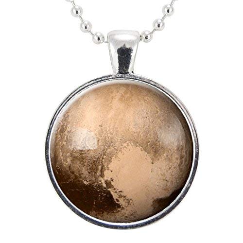 CellsDividing Pluto Love Heart Necklace, Science Gifts For Women, Galaxy Planet Jewelry, Solar System Pendant