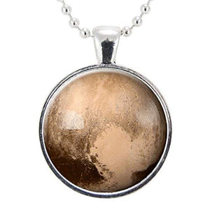 CellsDividing Pluto Love Heart Necklace, Science Gifts For Women, Galaxy Planet Jewelry, Solar System Pendant