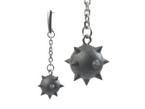 Medieval Flail Drop Earrings | Renaissance Weapon Inspired Jewelry | Goth - Grunge - Punk - Emo