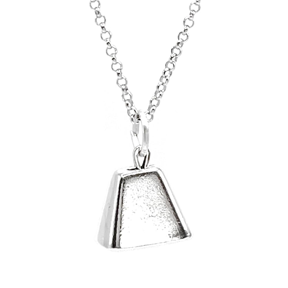 KEVIN N ANNA Sterling Silver Cow Bell Movable 3D Charm Necklace, 18"