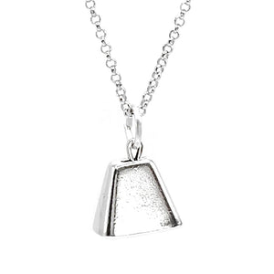 KEVIN N ANNA Sterling Silver Cow Bell Movable 3D Charm Necklace, 18"
