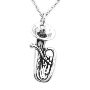 KEVIN N ANNA Sterling Silver 3D Tuba Charm Necklace, 18"