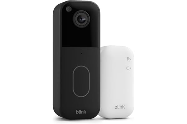 Blink Video Doorbell (newest model) – Head-to-toe HD view, two-year battery life, and simple setup. Sync Module Core included – System (Black)