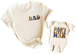 Dad's Little Man and Dad Matching T-shirts, Daddy and Me Shirt, Dad and Son Outfit, Daddy's Boy Father's Day Outfit, Dad Gift, Father's Day Gift for New Dad, First Father's Day, Boy Dad and Boy Shirts