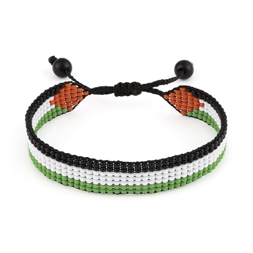Palestine Flag Bracelet – Handmade Beaded Jewelry | Adjustable & Durable