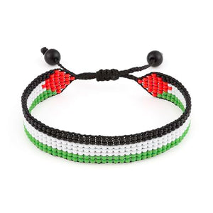 Palestine Flag Bracelet – Handmade Beaded Jewelry | Adjustable & Durable