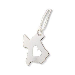 Small Texas Necklace sterling silver Love Texas state necklace with heart comes with Box chain