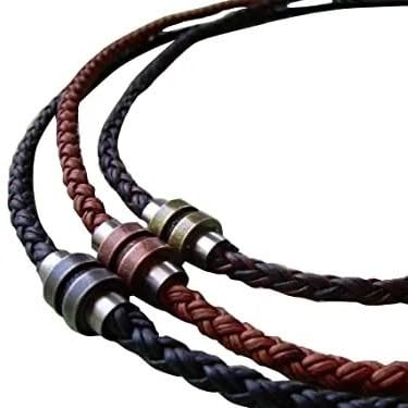 Urban Survival Gear USA Handmade Thick Braided Genuine Leather Necklace with Antique Toned Stainless Steel Magnetic Clasp - Leather necklace cord Available in 16, 18, 20, 22 Inches & Custom Size