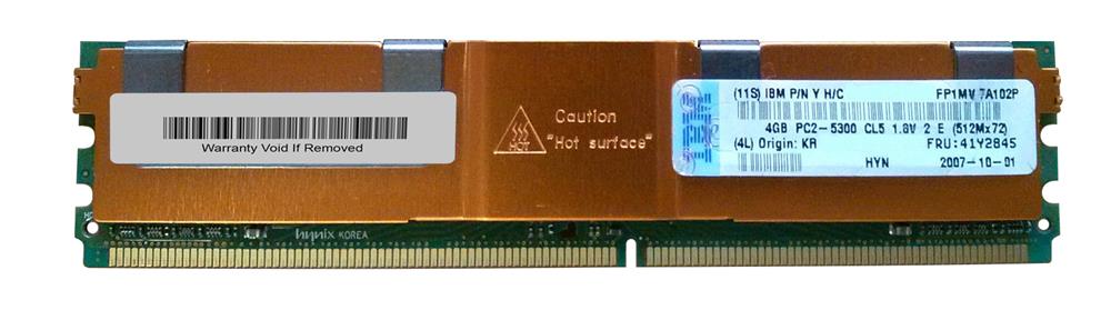 41Y2845 - IBM 4GB 667MHz DDR2 PC2-5300 ECC Fully Buffered CL5 240-Pin DIMM Dual Rank x4 Memory Module