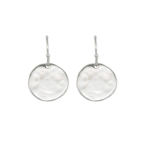 Sterling Silver Small Lightweight Hammered Disc Earrings