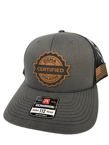 Certified Osha Violator Trucker Hat Baseball Cap Structured 6-Panel Adjustable Snackback Must Haves 2024 Father's Day Gift for Blue Collar Worker
