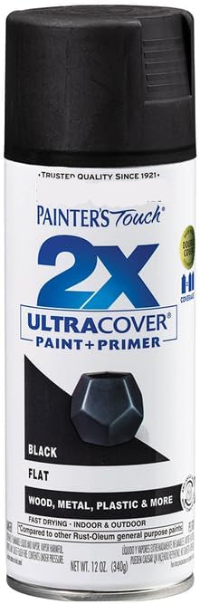 Rust-Oleum Painters Touch 2X UltraCover spray paint can in black