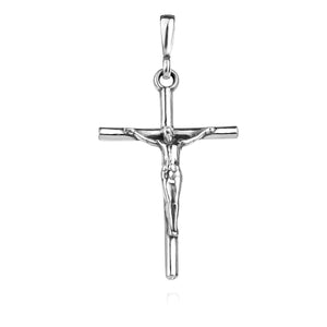 Cross Sterling Silver 925 Crucifix Jesus Christ Pendant Religious Unisex Jewelry