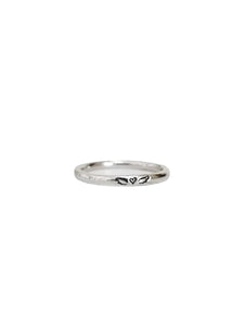 Miscarriage Ring Angel Wing Ring Tiny 2mm Hand Stamped Hypoallergenic Stainless Steel Personalized