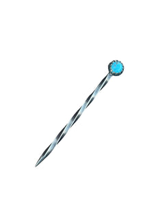 Cowboy Toothpick - Sterling Silver Turqoise Toothpick Hat Pin