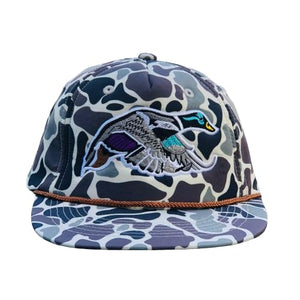 Mallard Duck Retro Camouflage Pattern Hat Snapback Rope-brim Cap