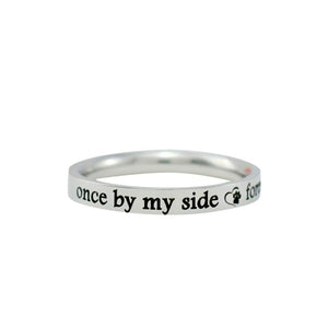 Once by My Side, Forever in My Heart - Custom Stainless Steel Band Ring, Customized Pet Memorial Name, Love Dog Paw Print, Personalized Pets Owner Gift for Dog Mom, Pet Lover