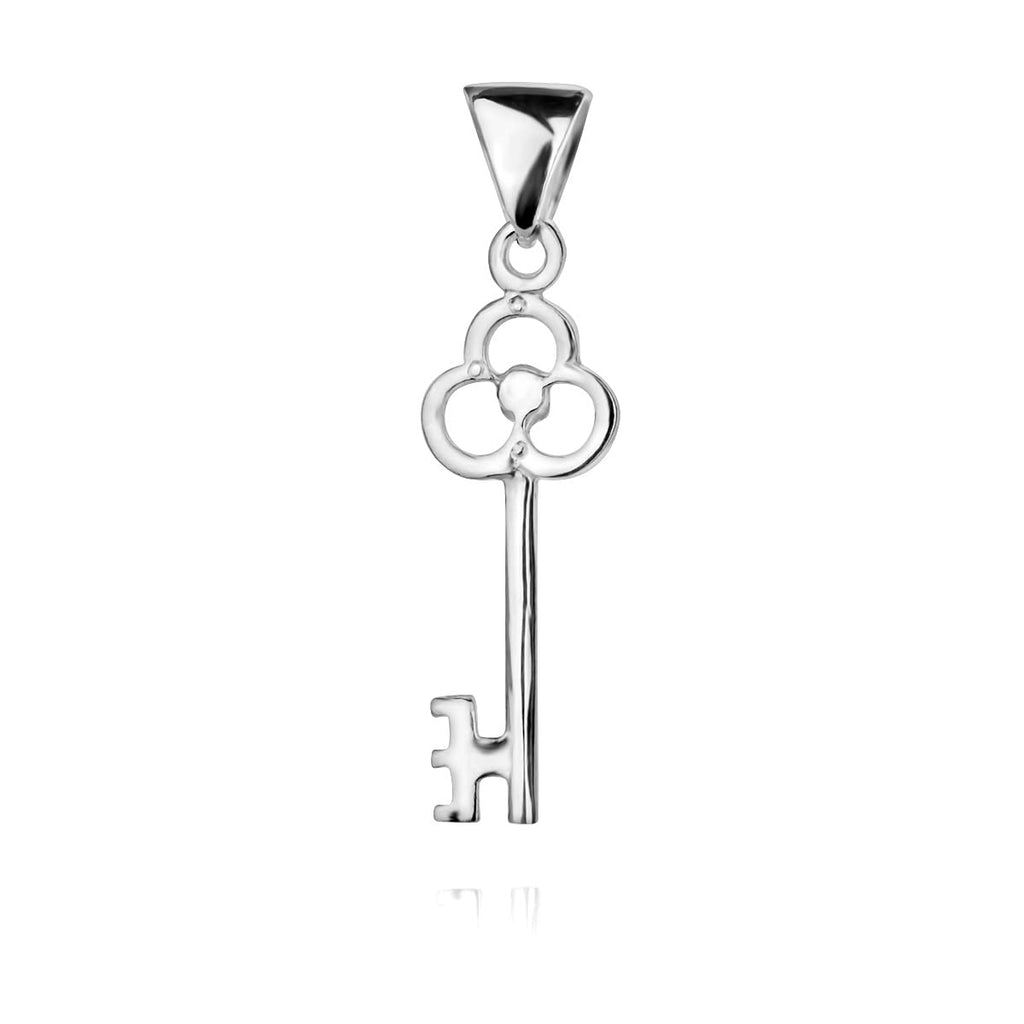 Small Key Pendant Sterling Silver 925 Lock Necklace Bracelet Charm Fine Jewelry