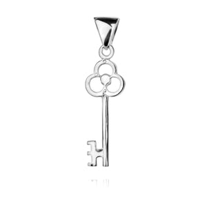 Small Key Pendant Sterling Silver 925 Lock Necklace Bracelet Charm Fine Jewelry
